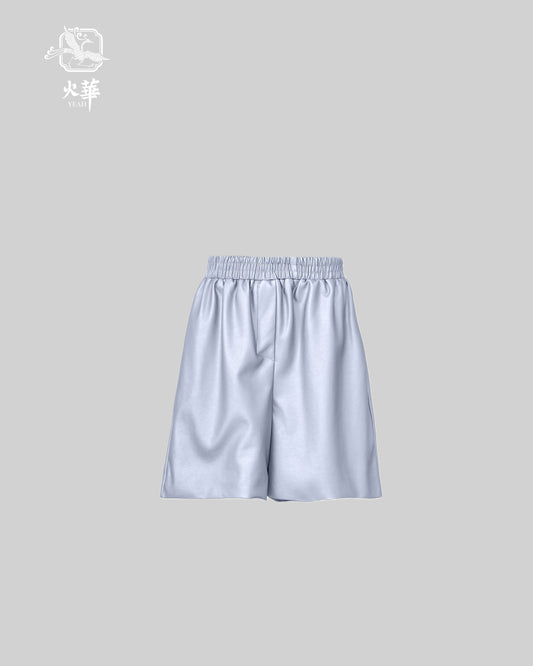 Eco-Friendly Leather Silver Shorts