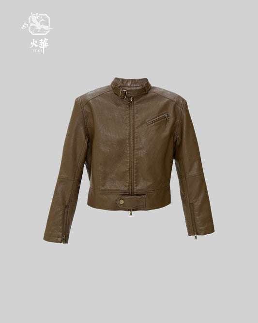 Eco-Friendly Leather Brown Jacket