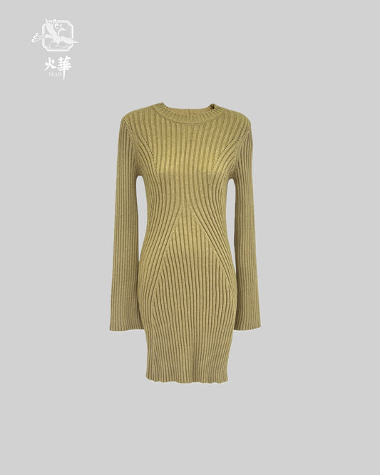 Dark Yellow Knitted Dress